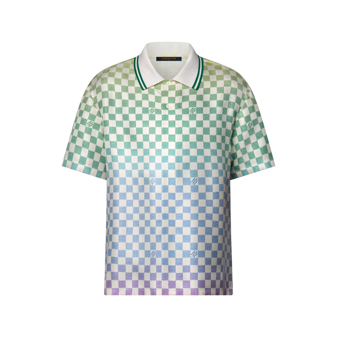 Damier Gradient Printed Silk Polo Shirt - Ready-to-Wear 1AGTPU
